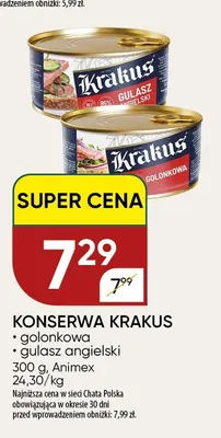 Konserwa gulasz angielski Krakus promocja w Chata Polska