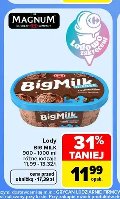 Lody Big Milk promocja w Carrefour
