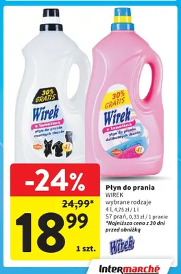 Płyn do prania Wirek promocja w Intermarche