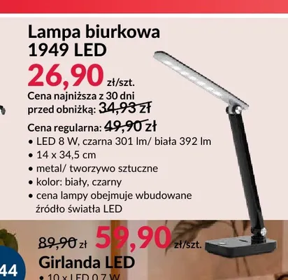 Lampka biurkowa średnia promocja w Salony Agata