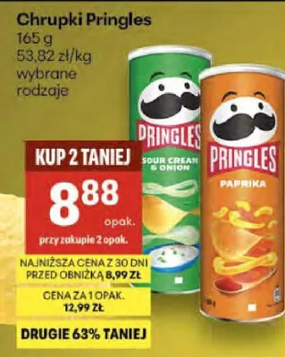 Chipsy Pringles wybrane rodzaje promocja w Delikatesy Centrum