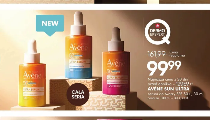 Serum do twarzy Sun Ultra SPF 50+ 1.0% pantenol Avène promocja w Super-Pharm