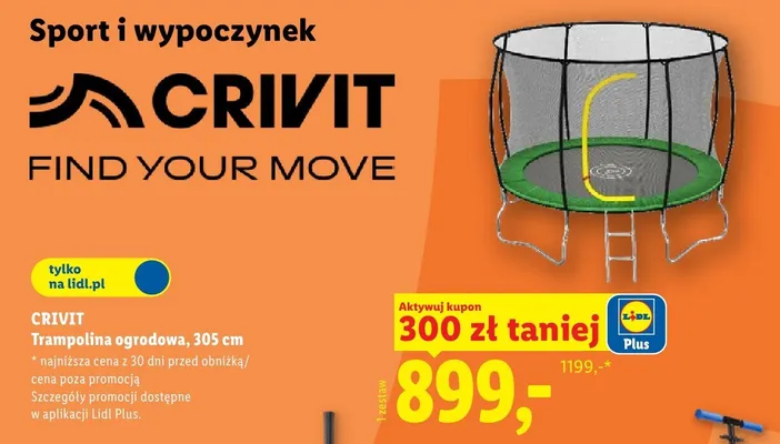 Trampolina ogrodowa 305cm promocja w Lidl