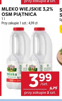 Mleko Wiejskie OSM Piątnica 3,2% promocja w Stokrotka