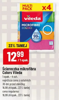 Ściereczka mikrofibra Colors Vileda 4-pak promocja w POLOmarket