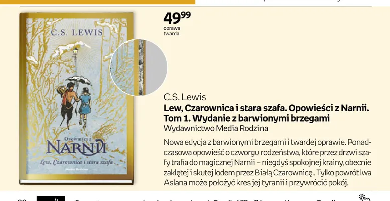 Książka Lew, Czarownica i stara szafa. Opowieści z Narnii. Tom 1. Wydanie z barwionymi brzegami C.S. Lewis promocja w Empik