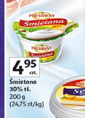 Śmietana 30% Président promocja w Auchan