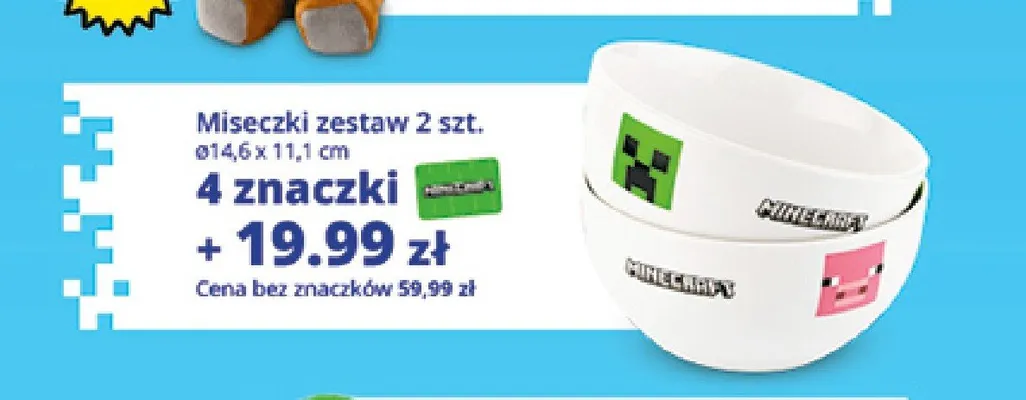 Miseczki Minecraft zestaw 2-pak promocja w Auchan