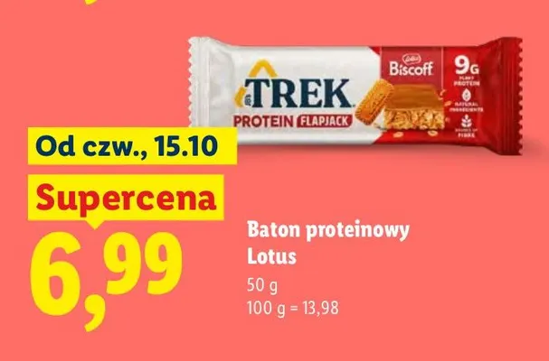Baton proteinowy Trek Lotus Biscoff promocja w Lidl