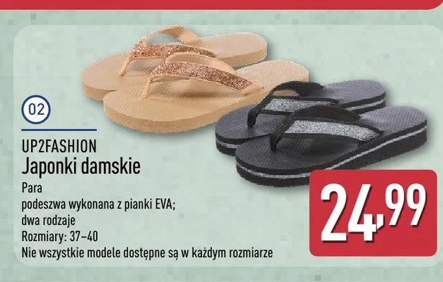 Japonki damskie UP2FASHION promocja w Aldi