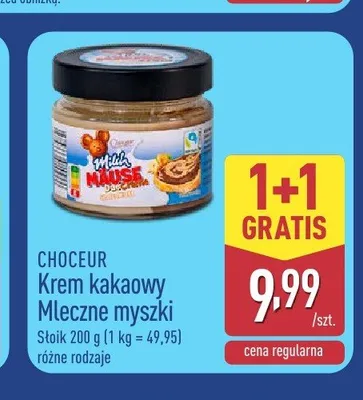 Krem kakaowy Mleczne myszki Choceur promocja w Aldi