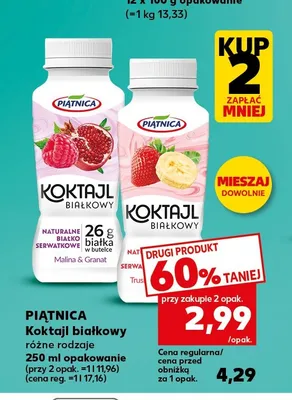 Koktajl białkowy Piątnica truskawka i banan promocja w Kaufland