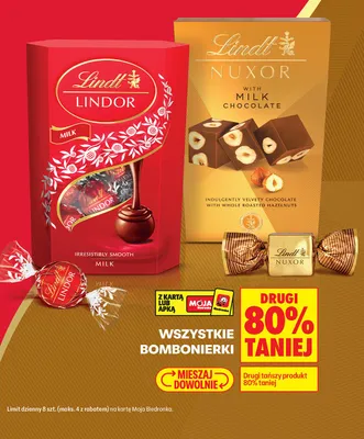 Bombonierki Lindor mleczne promocja w Biedronka