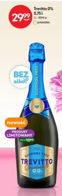 Wino musujące bezalkoholowe Trevitto 0% półsłodkie promocja w Żabka