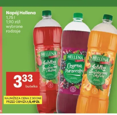 Napój Hellena Jabłko Truskawka Malina promocja w Delikatesy Centrum