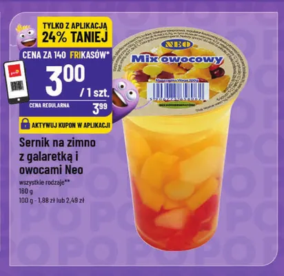 Sernik na zimno z galaretką i owocami Neo promocja w POLOmarket