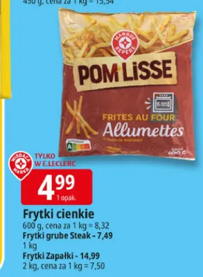 Frytki cienkie promocja w Leclerc
