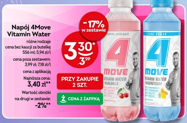 Napój 4Move Vitamin Water Cherry promocja w Żabka