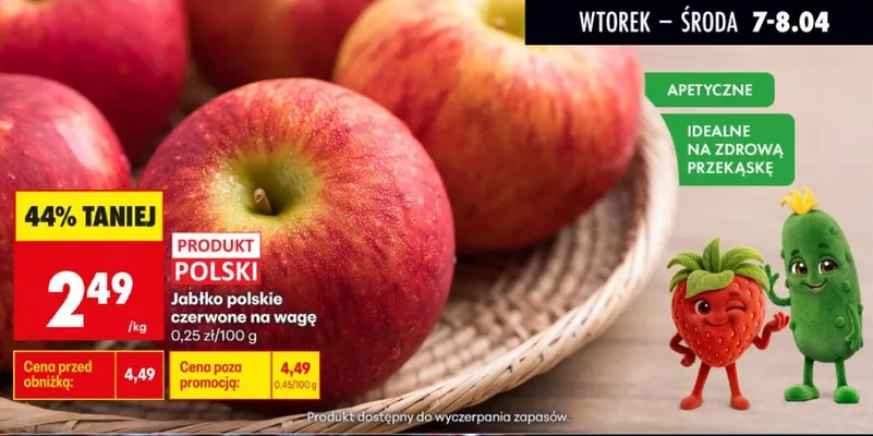 Jabłko polskie czerwone na wagę promocja w Biedronka