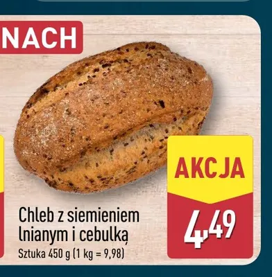 Chleb z siemieniem lnianym i cebulką promocja w Aldi