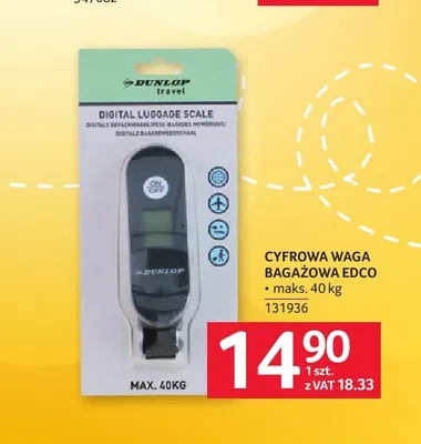 Cyfrowa waga bagażowa Dunlop Edco promocja w Selgros