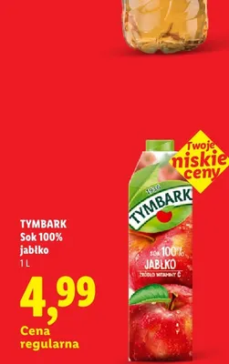 Sok 100% jabłko Tymbark promocja w Lidl