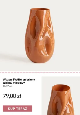 Wazon Evara gnieciony szklany miodowy 16x27 cm promocja w Homla