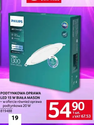Podtynkowa oprawa LED biała Mason Philips promocja w Selgros