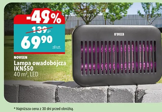 Lampa owadobójcza NOVEEN IKN550 40 m2 LED promocja w Biedronka