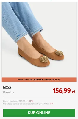 Baleriny Mexx promocja w eobuwie.pl
