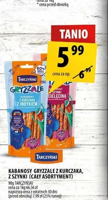Kabanosy Gryzzale z szynki Tarczyński promocja w Arhelan