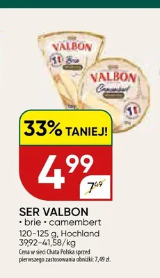 Ser brie Valbon promocja w Chata Polska