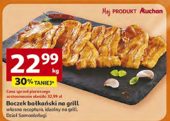 Boczek bałkański na grill własna receptura, idealny na grill promocja w Auchan