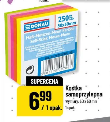 Kostka samoprzylepna Donau 50x50 mm promocja w POLOmarket