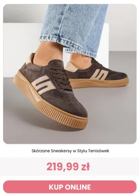 Buty damskie skórzane sneakersy w stylu tenisówek Renee promocja w Renee