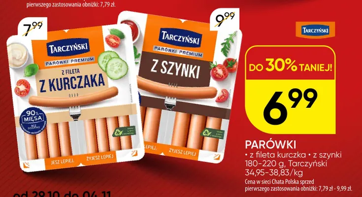 Parówki z szynki Tarczyński promocja w Chata Polska