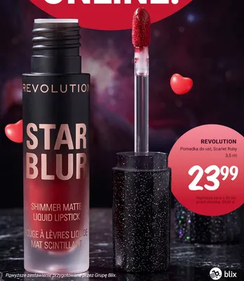 Pomadka do ust Revolution Star Blur Scarlet Ruby promocja w Rossmann