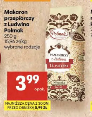 Makaron przepiórczy z Ludwina Polmak promocja w Delikatesy Centrum