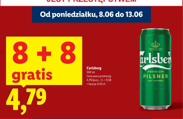Piwo Carlsberg Premium Pilsner promocja w Lidl