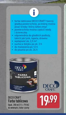 Farba tablicowa Deco Craft czarna promocja w Aldi