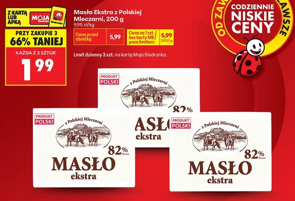 Masło Ekstra z Polskiej Mleczarni promocja w Biedronka