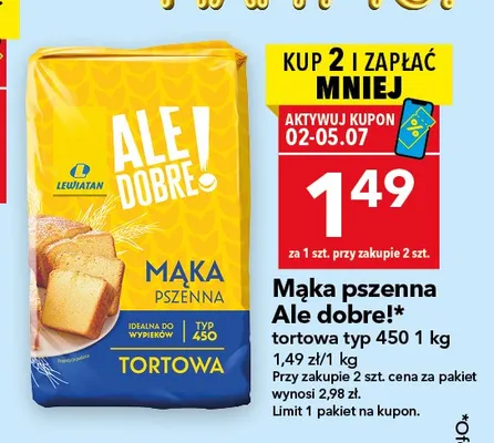 Mąka pszenna tortowa typ 450 Ale dobre! promocja w LEWIATAN