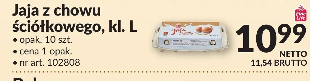 Jaja z chowu ściółkowego, kl. L Fine Life promocja w Makro