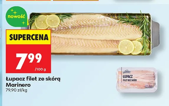 Łupacz filet ze skórą Marinero promocja w Biedronka
