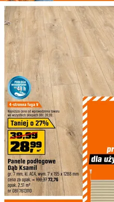 Panele podłogowe Dąb Ksamil promocja w OBI