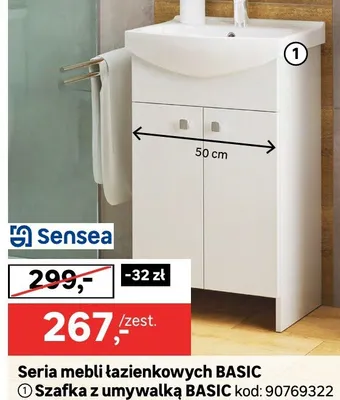 Szafka z umywalką Basic promocja w Leroy Merlin