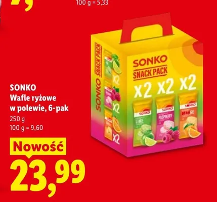 Wafle ryżowe w polewie Sonko 6-pak promocja w Lidl