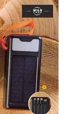 Powerbank z panelem solarnym i latarką Wild Trek promocja w Biedronka
