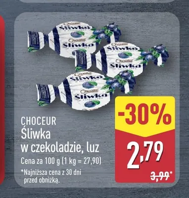 Śliwka w czekoladzie Choceur promocja w Aldi
