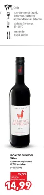 Wino czerwone wytrawne Bonito Vinedo promocja w Kaufland